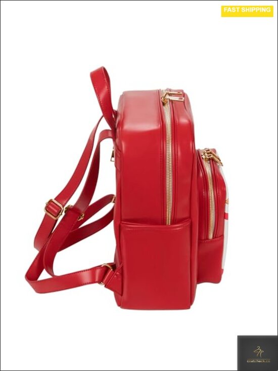 Faux Leather Mini Backpack Water-Resistant Daypack with Adjustable Strap main image 6